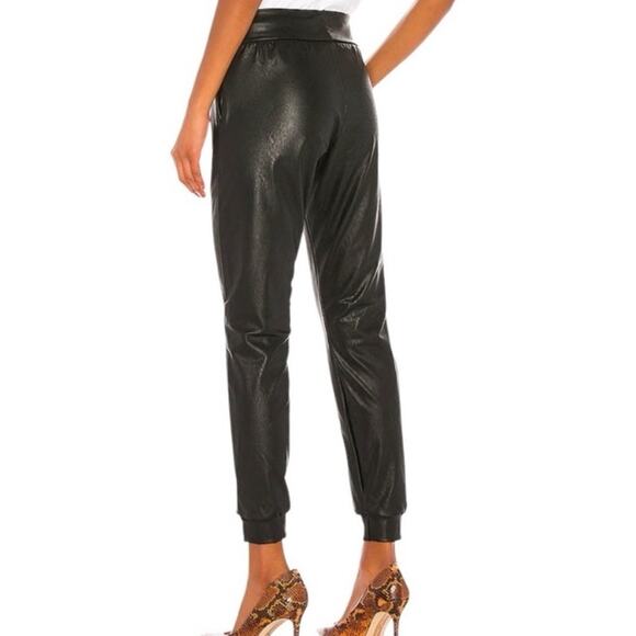 Commando Sz M Revolve Faux Leather Jogger Stretch Waist Pockets Edgy Rockabilly - Picture 2 of 12